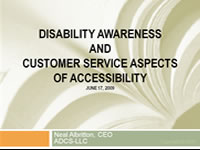 Neal's CAERP Presentation: Disability Awareness and Customer Service Aspects of Accessibility